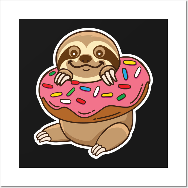 Sloth donut Wall Art by Plushism